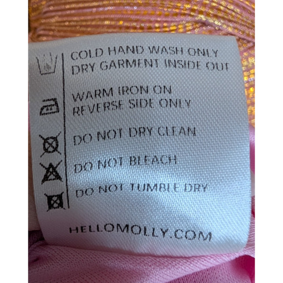 Hello Molly Shimmering Socialite Rose Gold Glam Coquette Tiered Ruffle Dress SML - Picture 10 of 10